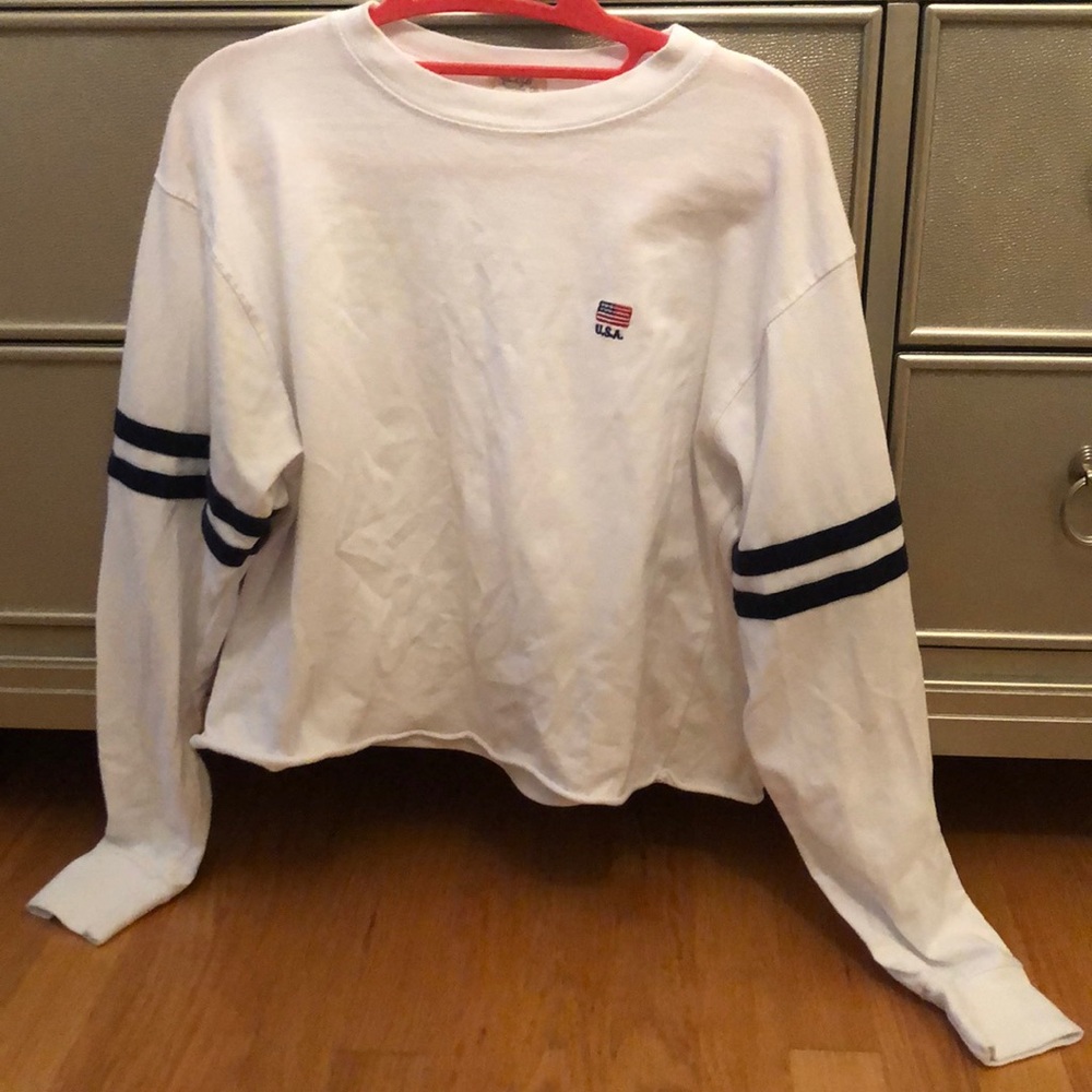 A long sleeve semi crop top